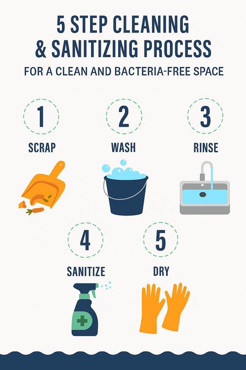 5 Step Cleaning and Sanitizing Process for a Clean and Bacteria-Free Space